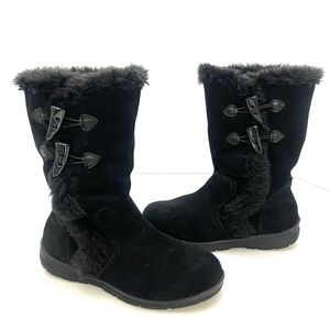 White Mountain Women's Black Suede Cozy Winter Boot